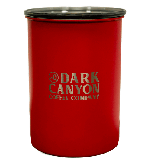 matte red one pound dark canyon airscape coffee container