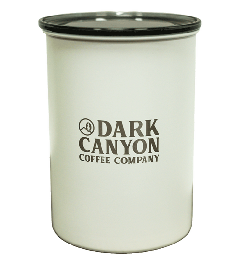 white one pound dark canyon airscape coffee container