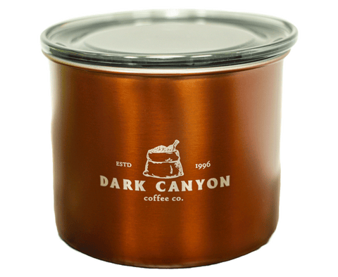 copper half pound dark canyon airscape coffee container