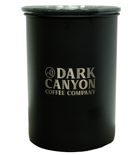 matte black one pound dark canyon airscape coffee container