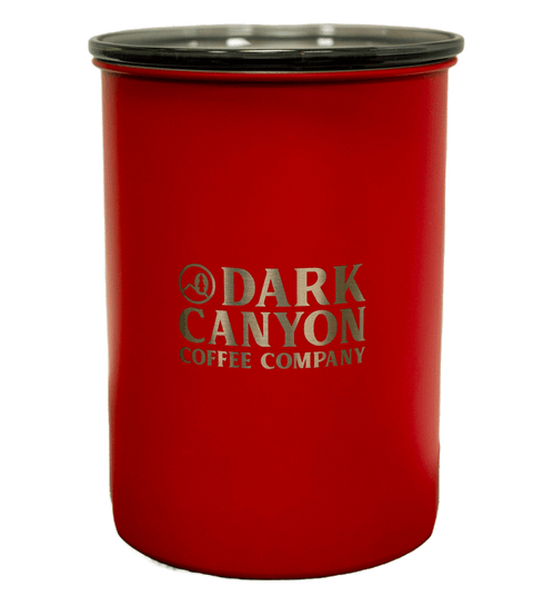 matte red one pound dark canyon airscape coffee container