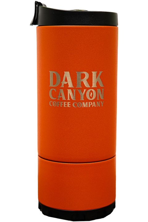 overlander french press red rock orange vertical logo