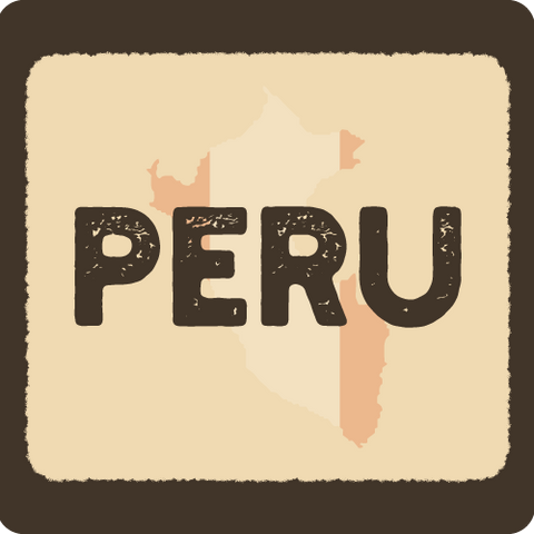 peru coffee thumbnail country map with flag