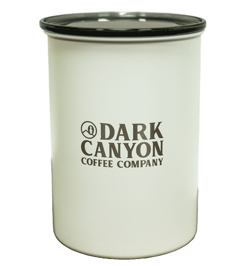 white one pound dark canyon airscape coffee container