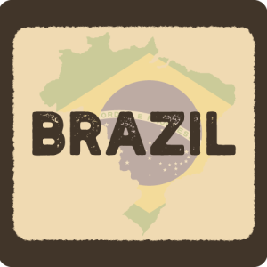 Brazil coffee thumbnail country map with flag