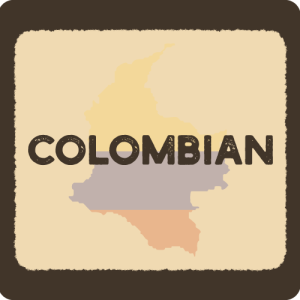 colombian coffee thumbnail country map with flag