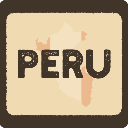 peru coffee thumbnail country map with flag