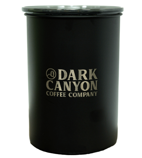 matte black one pound dark canyon airscape coffee container