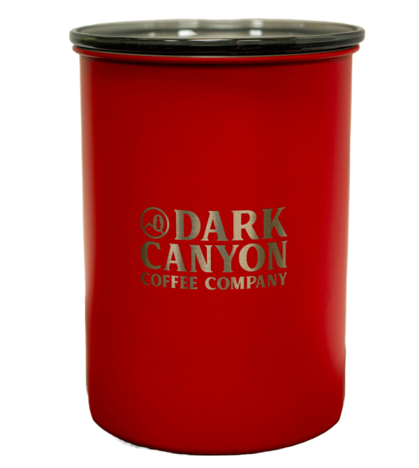 matte red one pound dark canyon airscape coffee container