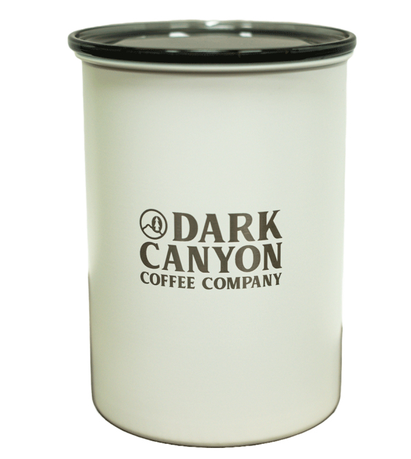 white one pound dark canyon airscape coffee container