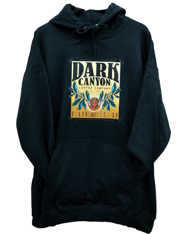 dark canyon coffee origin tour hoodie front Black