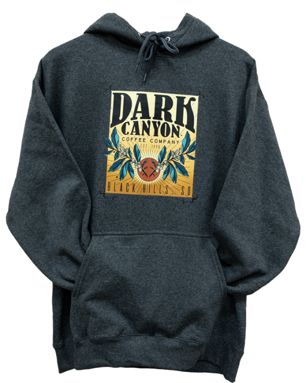 dark canyon coffee origin tour hoodie front Charcoal grey