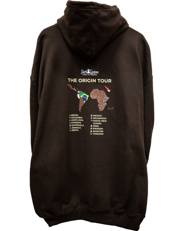 dark canyon coffee origin tour hoodie back Chocolate brown