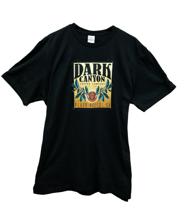 dark canyon coffee origin tour tshirt front black