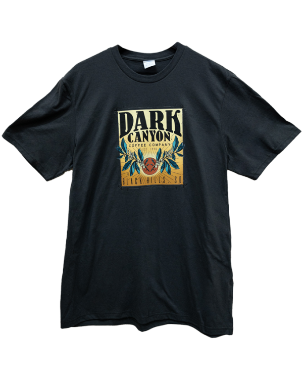 dark canyon coffee origin tour tshirt front Charcoal grey