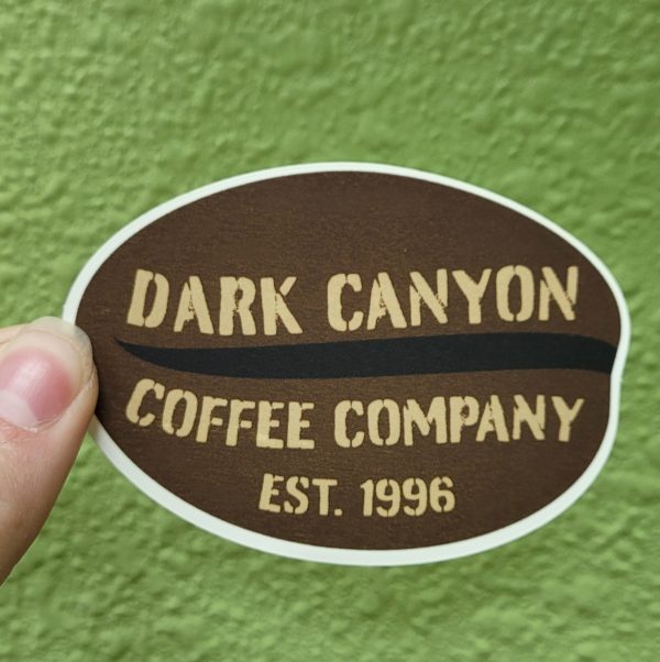 dark canyon coffee est 1996 coffee bean sticker