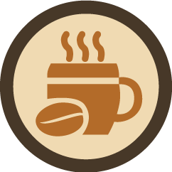 whole roasted bean coffee icon