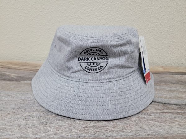Gray Embroidered Logo Bucket Hat